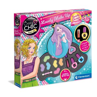 Clementoni- Crazy Chic-Palette Sirène-Coffret de Maquillage pour Filles, 6 Ans et Plus, 18642