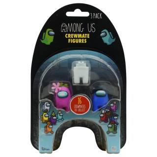 Among Us Crewmate AU2020 Lot de 3 Figurines à Collectionner - Produit Officiel pour Fan de Jeu (Corps Mort-Rose-Bleu)