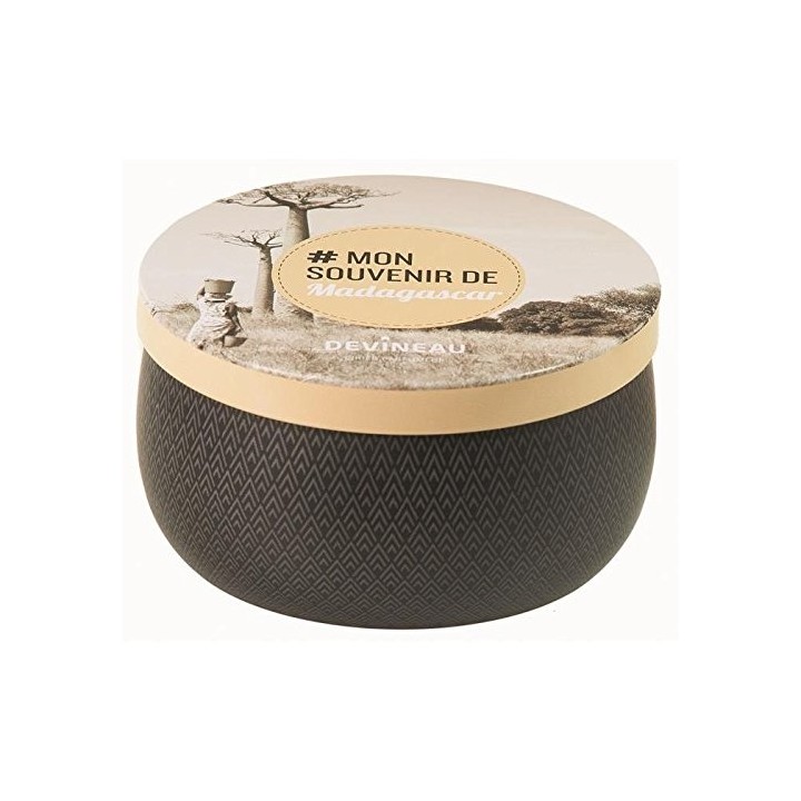 DEVINEAU 1302517 Bougie Parfumée Boîte Vanille Mon Souvenir de Madagascar Paraffine Beige 9 x 9 x 5 cm