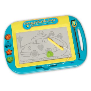 Megasketcher Tomy -Ardoise Magique Motorisé E73164, Tablette Dessin Idéal pour Voyager, Tableau Magnétique Effaçable Adapté aux 