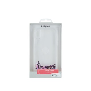 BigBen Connected Coque rigide liquide avec paillette pour iPhone XS Rose
