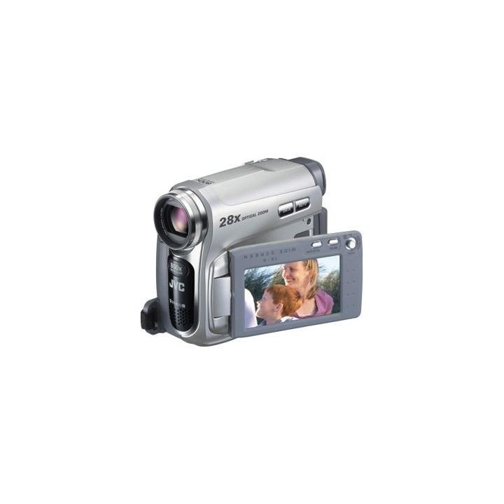 JVC GR-D721 Caméscope Viseur N&B/Zoom 28x/CCD 1/6" de 800 000 pixels/3D noise reduc/Sortie DV Databatterie silver