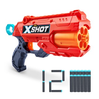 ZURU - XSHOT - Excel - Reflex 6 - Pistolet Flèches Mousse - Livré avec 12 flèches - Tire Jusqu’à 27 mètres - 36433-22