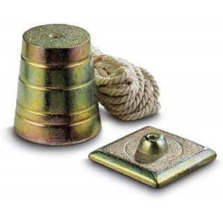 Stanley 0-47-160 Plomb de Maçon 500 G avec Cordeau Fabriqué en France - Plaqueen Fonte Usinée - Cordeau Renforcé