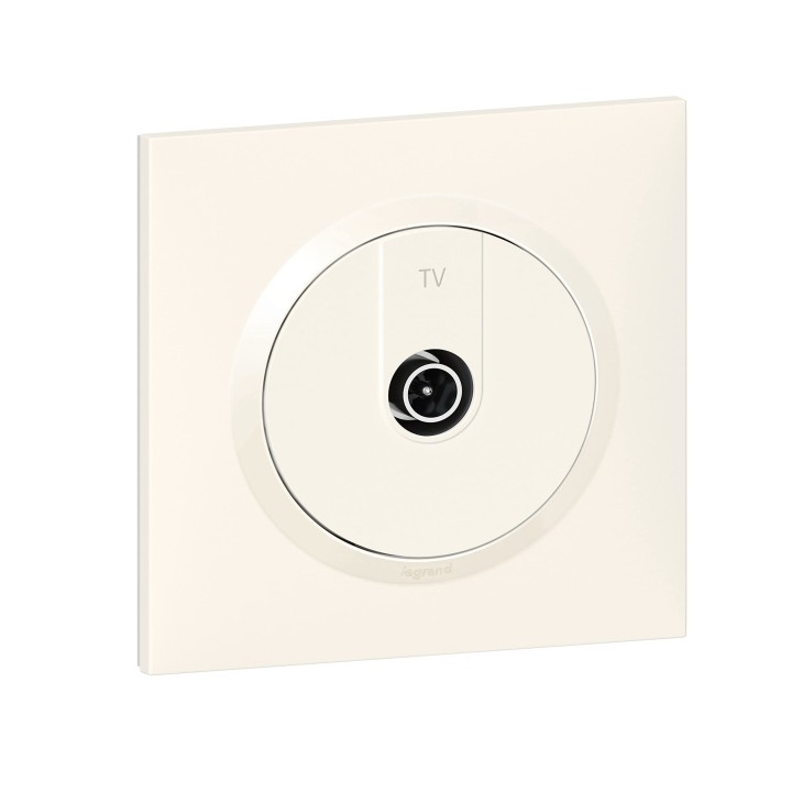 Legrand - Prise TV étoile blindée dooxie livrée avec plaque carrée blanche et griffes - emballage blister