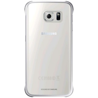 Samsung Coque de Protection Compatible avec Samsung Galaxy S6 Edge - Métallique Argent/Transparent