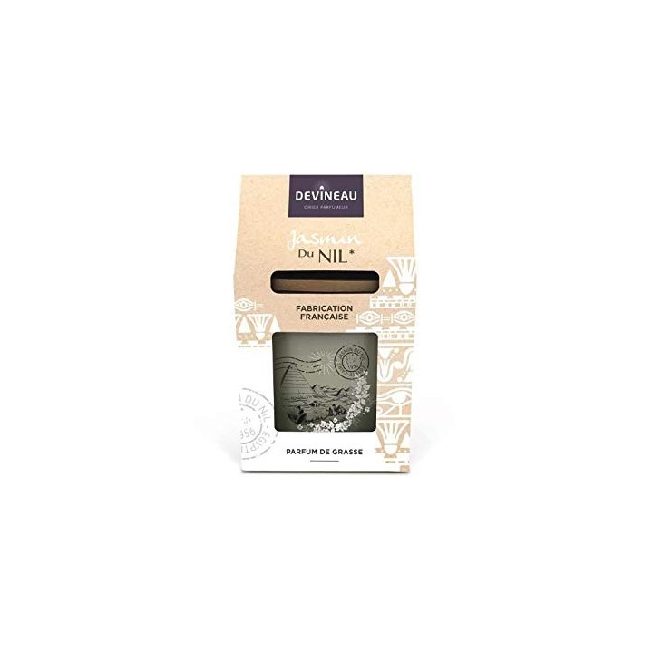 DEVINEAU Coffre bougie parfumée 2 meches - Contenant ovale - Jasmin du Nil