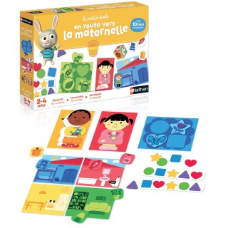 Nathan - La Petite Ecole, En Route Vers la Maternelle - Découvrir les Couleurs et les Formes, Jeu des 4 Amis - Educatif - Coffre