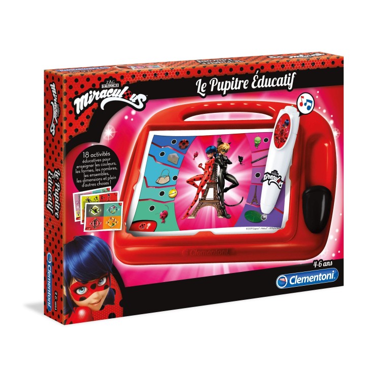 Clementoni Pupitre éducatif Miraculous, 4 - 6 ans,52355, Multicolore