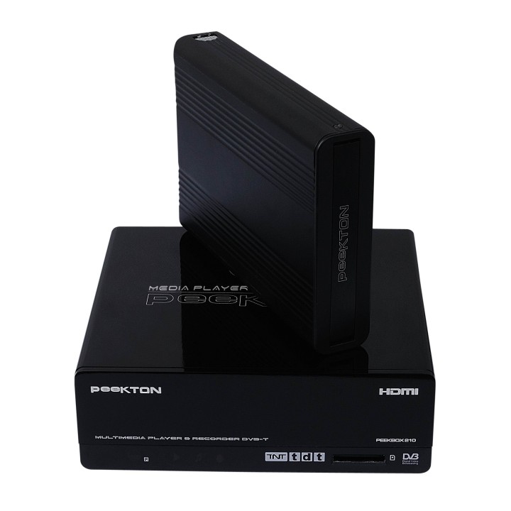 Peekton Peekbox 210 Color Peek et JigaPeek 35 Lecteur Enregistreur Multimédia 3,5" SATA Tuner TNT HDMI USB 500 Go Noir Extreme