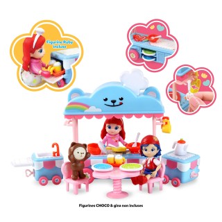 Rainbow Ruby - Licence Mini Univers - Cuisine Mobile - Set de Jeu Complet avec Cuisine Mobile Equipée - Jouet avec accessoires e