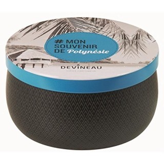 DEVINEAU 1302533 Bougie Parfumée Boîte Monoï Mon Souvenir de Polynésie Paraffine Turquoise 9 x 9 x 5 cm