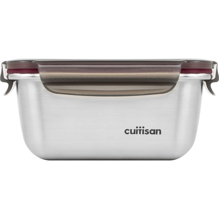 Candl Cuitisan (Flora) Boîte de conservation rectangulaire en acier inoxydable avec couvercle à clip Acier inoxydable, 14,8cm x 